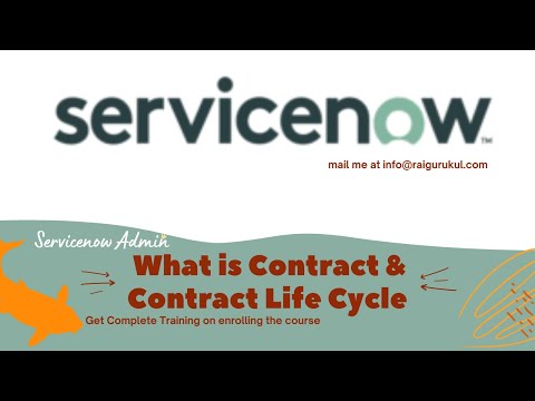 What is Contract and Contract Life Cycle in ServiceNow | Servicenow Tutorial