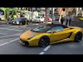 Spotted golden Lamborghini Gallardo spyder in the city!