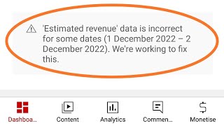 Estimate Revenue Data is incorrect for some dates Problem 2023.