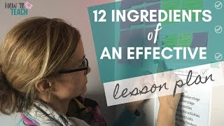 12 INGREDIENTS OF AN EFFECTIVE LESSON PLAN