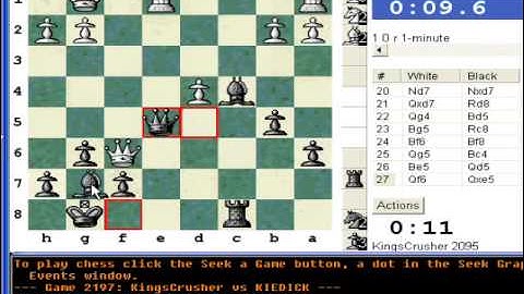 Bullet Chess session - Live commentary by Kingscrusher on the 28th April 2009 (Chessworld.net)