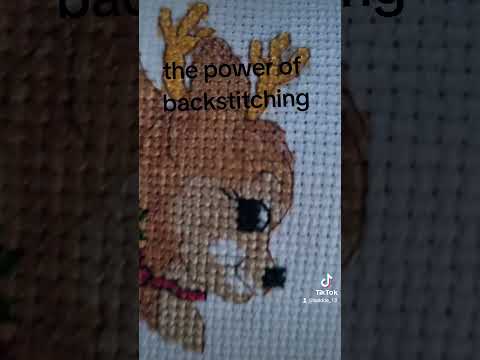 the power of backstitching #crossstitch #flosstube #handmade #needlework #craft #shorts #love