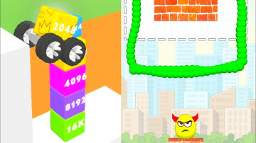 Draw To Smash Vs Happy Cubes 2048| All levels| Asmr satisfying gameplay