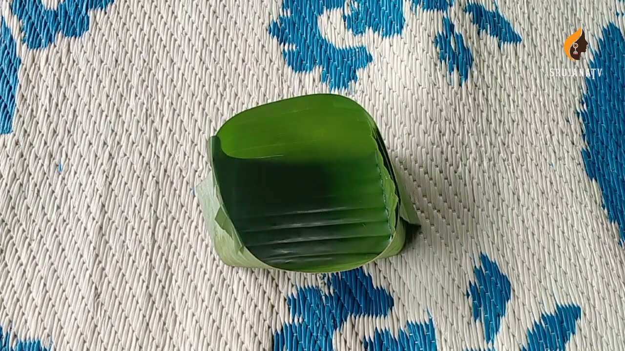 banana leaf bowl craft  | How To Make Banana Leaf Cup | Reuse Idea | Banana leaf Craft By Srujana TV