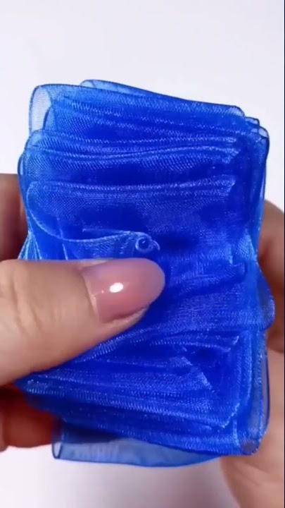CARA MEMBUAT BUNGA MAWAR SEDERHANA DARI PITA ORGANZA | #shorts