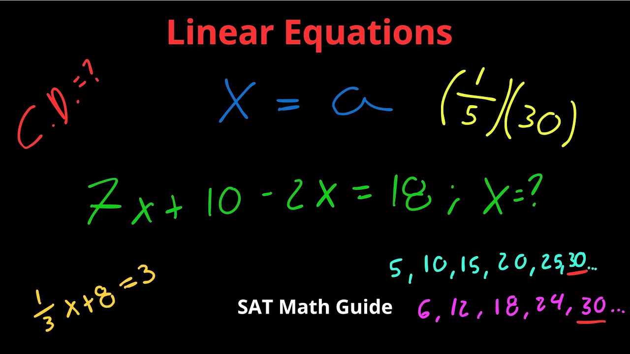 How to solve linear equations 4 examples sat math guide youtube