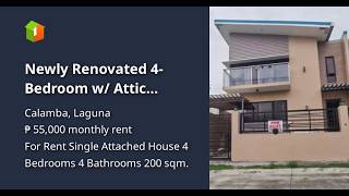 Newly Renovated 4-Bedroom w/ Attic House for Rent in Avida Parkway Settings Nuvali, Calamba City