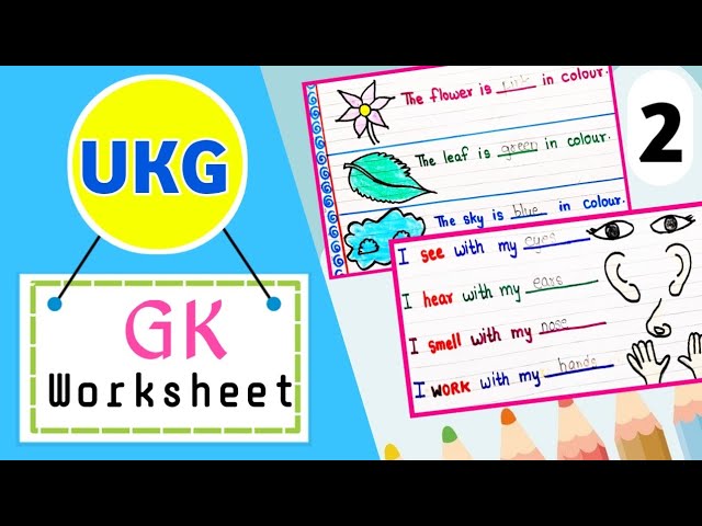 ukg gk gk worksheet for ukg ukg class gk senior kg gk worksheet youtube