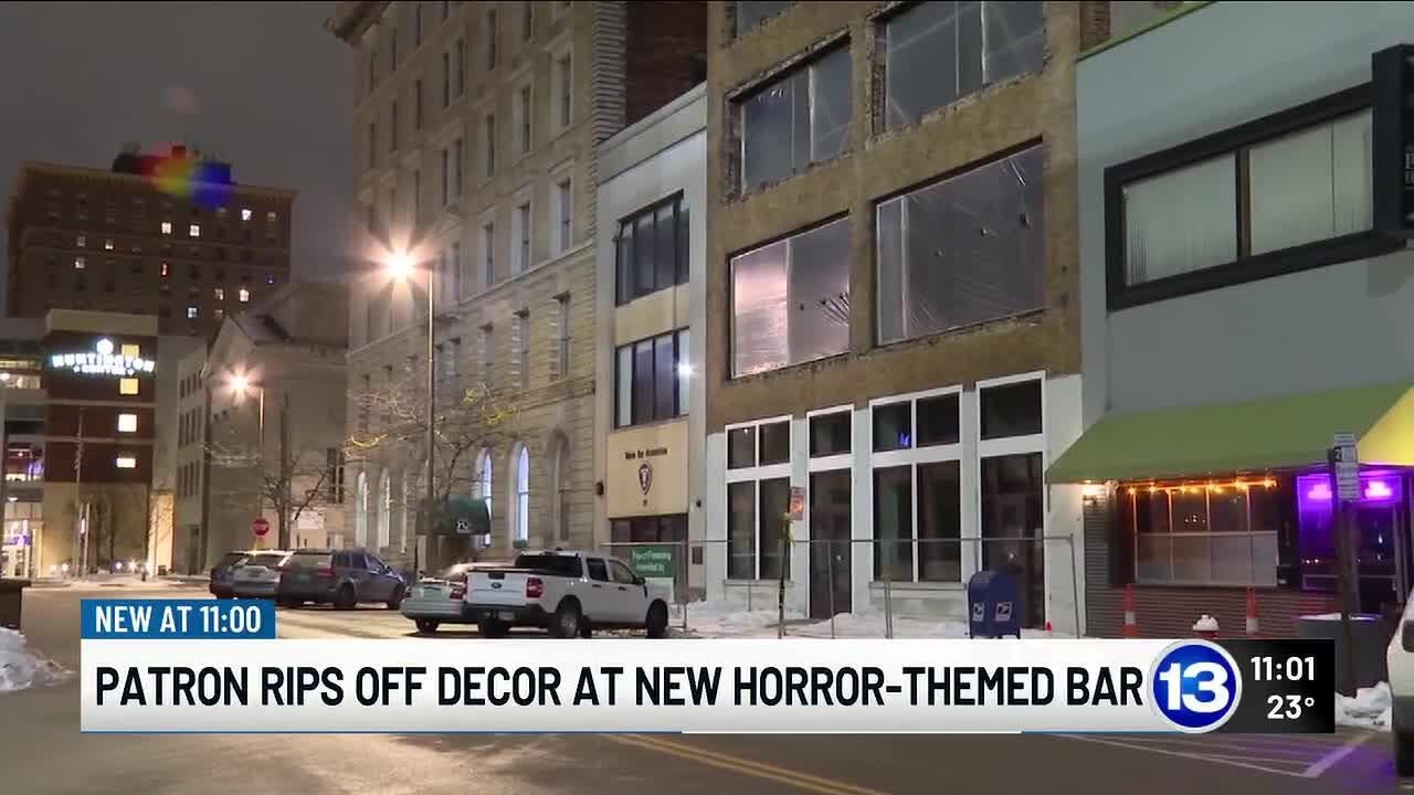 Patron rips off decor at new horror-themed bar