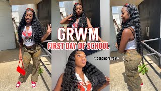 GRWM: FIRST DAY OF SCHOOL *sophomore year* + mini vlog || Yasmin Alisha