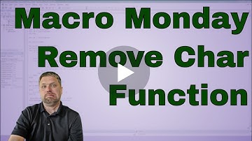 Macro Monday Function to Remove Characters