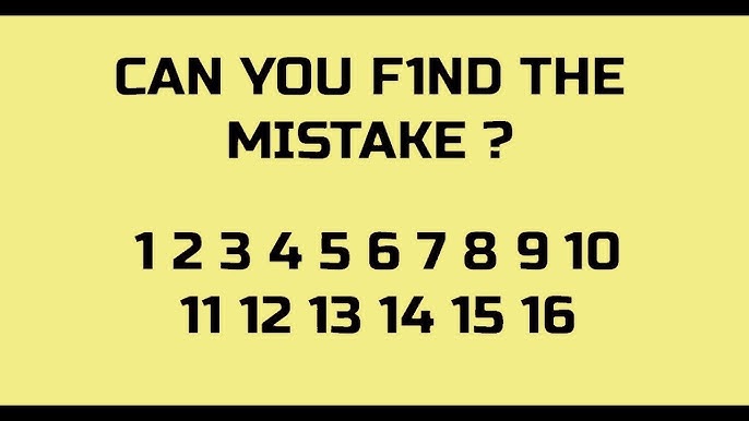 Brain Teaser Picture Puzzle: Can you find the mistake in a number in 5  seconds?