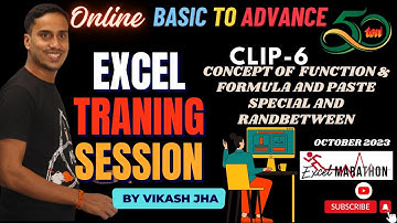 Clip-6 (Concept of  Function & Formula and Paste special and randbetween) #excelmarathon