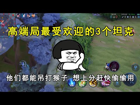 高端局最受欢迎的3个坦克！他们都能吊打猴子，想上分赶快偷偷用