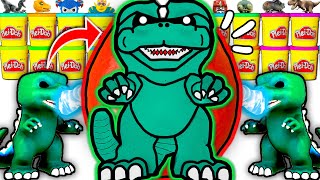 Huevo Sorpresa Gigante de Godzilla en Español de Plastilina Play Doh