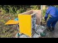 田んぼに水入れのポンプ小屋を作った