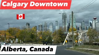 Thursday morning life in Calgary Downtown | first week of October weather | Calgary, Alberta, Canada