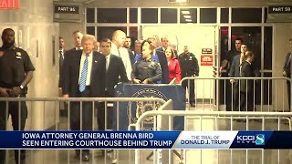 Iowa Attorney General Brenna Bird at Donald Trump's hush money trial in New York