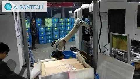CNC Machine Tool Tending of Reflective Round Metal by ABB Robot and Alsontech 3D Vision
