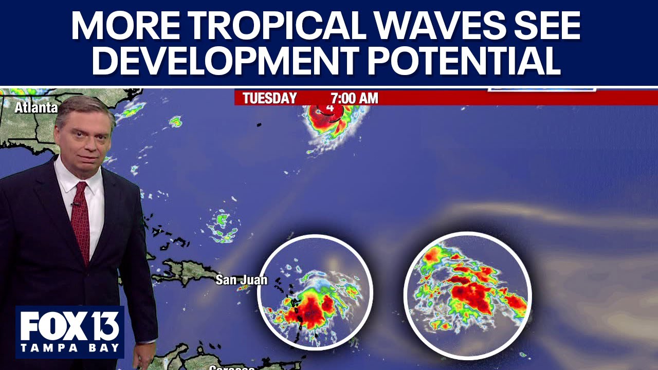 More tropical waves see development potential - YouTube