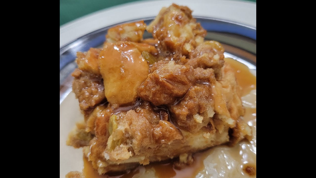 Cinnamon Raisin Bread Pudding with Homemade Bourbon Caramel Sauce!
