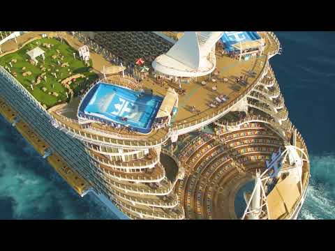 Aerial footage of Allure of the Seas.