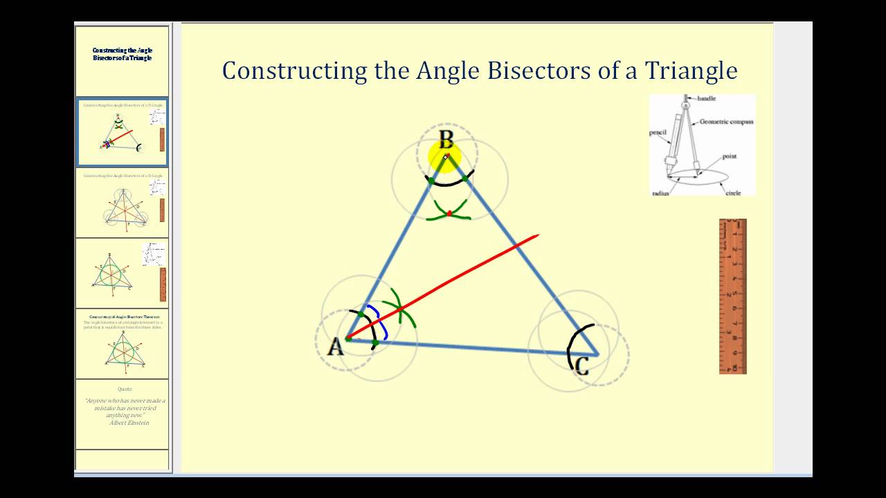 Constructing The Angle Bisectors Of A Triangle