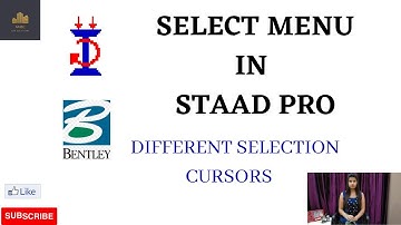SELECT MENU IN STAAD PRO | AMEC CAD SOLUTIONS | STAAD TUTORIALS | MANISHA YADAV