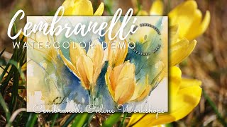 Yellow Crocus, Watercolor Demonstration