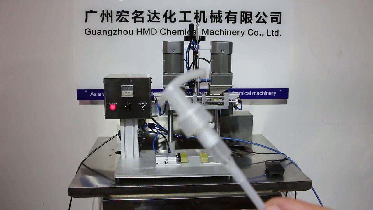 pump capping machine - YouTube
