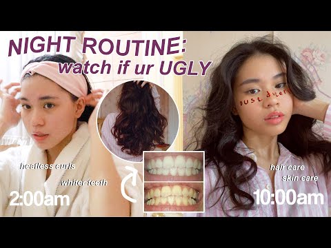 how to be BeAuTiFuL over night routine: heatless curls, whiter teeth, hair & skin care (Philippines)