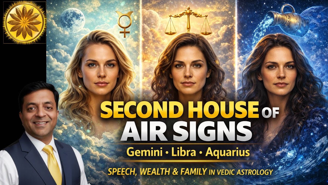 Second House of Air Signs | Gemini Libra Aquarius Speech, Wealth & Family in Vedic Astrology