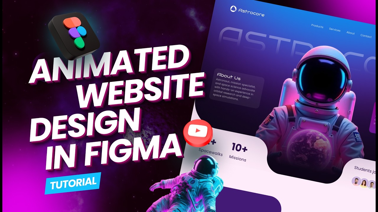 Animated Website Design In Figma || Free Resources || Full Tutorial ...