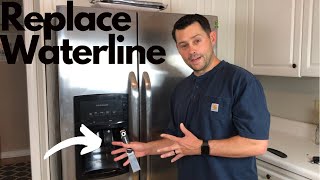 How to Replace a  Water Dispenser line on a Frigidaire Refrigerator. Replace Dispenser Waterline.