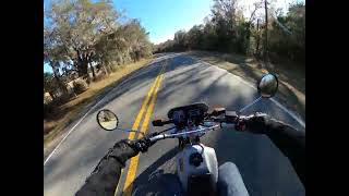 Motorcycle Sound Only Yamaha TW200 2026 ASMR Florida backcountry Road heading to Tampa