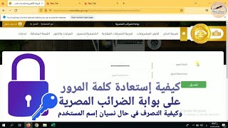 كيفية إستعادة كلمة المرور وإسم المستخدم على بوابة الضرائب المصرية في حال النسيان 2023