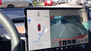 auto parallel park a tesla with one tap  real world artificial intelligence tesla fsd beta #4k