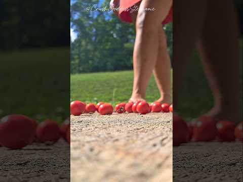 tomato crush asmr #foot #feet #pedicure #goddess #asmr #asmrsounds