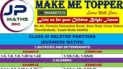 11th Business Maths Reduced Syllabus Book back Questions 2021-22 | 11th Business maths reduced guide