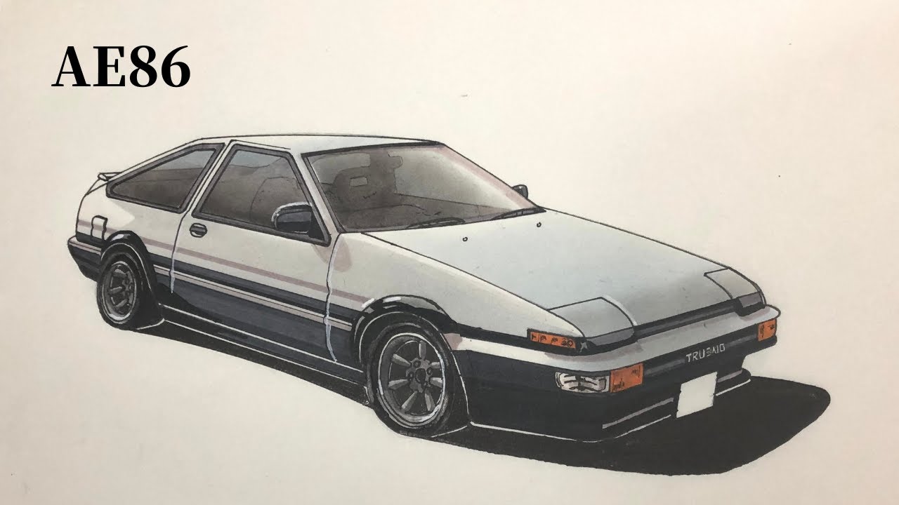 クルマイラスト Toyota Ae86描いてみた 車イラスト メイキング Youtube