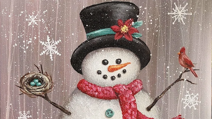 Snowman Christmas Acrylic Painting LIVE Tutorial