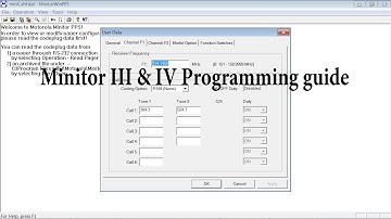 Motorola Minitor III & IV programming Guide