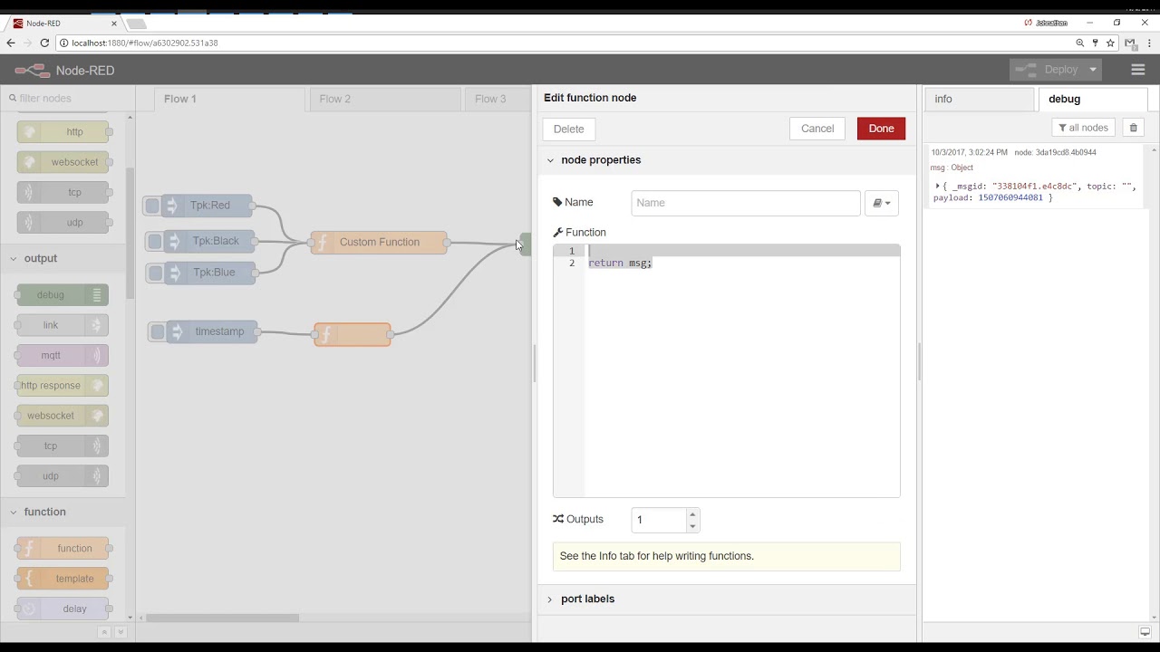 paperback papir udgifterne Node-Red Functions - YouTube