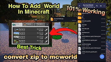 Convert Zip File To Mcworld And Easy Method Minecraft World Input #minecraft