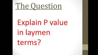 How to Explain P value in layman terms | Data Science/Data Analytics Interview questions 1