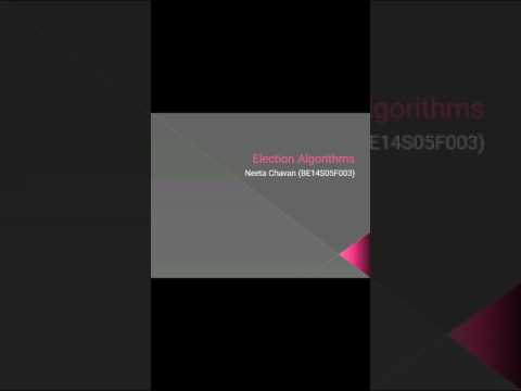Election Algorithm (BE14S05F003)