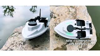 GPS RC Bait Boat 4 Bait Containers 500M Wireless Remote Control Fishing Feeder Boat
