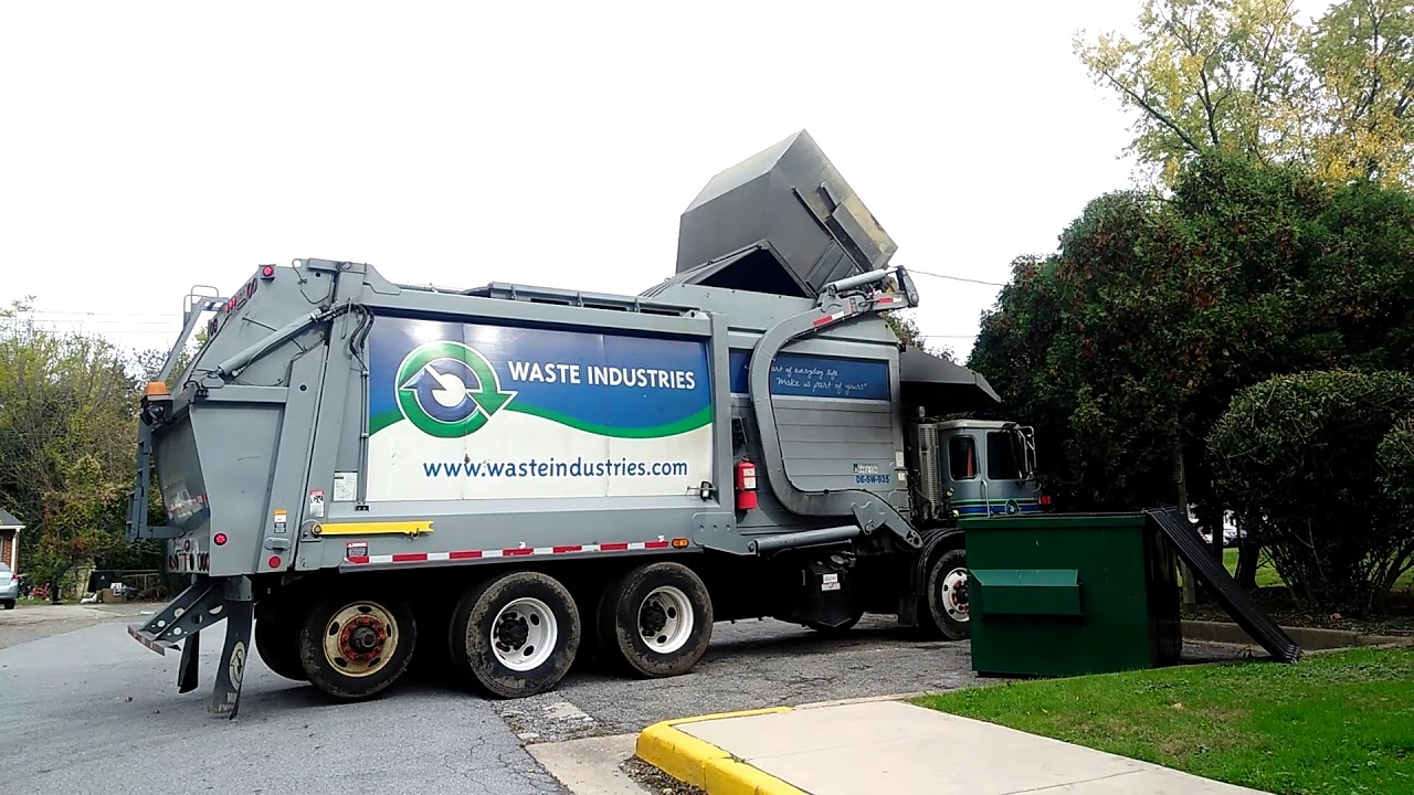 Waste industries truck banging away YouTube