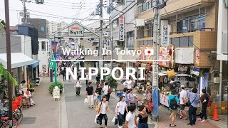 【4k】Ｗalking in Tokyo Nippori through Yanaka-Ginza