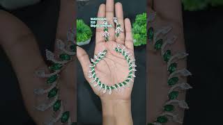 green silver finished necklace #sgsjewellery #sgsshopping #sgsgiveaway